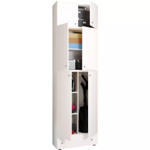 MID.YOU, MID.YOU Mehrzweckschrank in weiss , Lona Xxl , Kunststoff , 70x240x39 cm , melaminharzbeschichtet,Nachbildung , stehend , 000657007670, VCM - Holz Besenschrank Staubsauger Putzschrank Haushaltsschrank Schublade Lona SA, 70 CM, Weiss