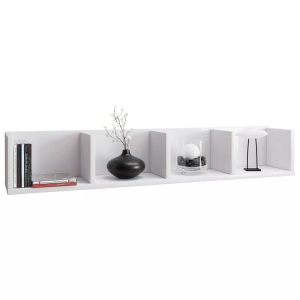 MID.YOU, MID.YOU Wandregal in weiß 97/15/17 cm , 'Honsa' _ Weiss , Holzwerkstoff , 97x15x17 cm , melaminharzbeschichtet,Nachbildung , 000657007304, VCM - Holzregal hängend | platzsparendes Regal Maße: H. 15 x B. 97 T. 17 cm Elegantes Aufbewahrungsregal Bücherregal Wandboard -, One Size, Weiss
