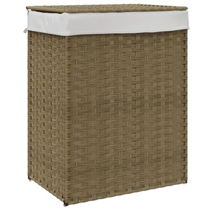 vidaXL, vidaXL Wäschekorb mit Deckel 46x33x60 cm Poly Rattan
