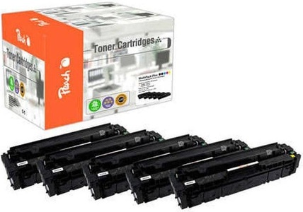 Peach, Peach Spar Pack Plus Tonermodule kompatibel zu HP No. 201A, CF400A*2, CF401A, CF402A, CF403A, Peach HP 201 A 5 Toner (2*bk, c/m/y) ersetzt HP No. 201A, CF400A*2, CF401A, CF402A, CF403A für z.B. HP Color LaserJet Pro MFP M 277 n