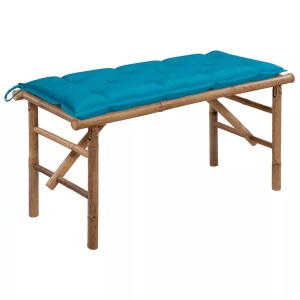 vidaXL, vidaXL Klappbare Gartenbank mit Auflage 118 cm Bambus