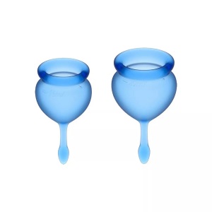 Satisfyer (all), Feel Good Menstruationstasse Dunkelblau | Satisfyer, Satisfyer - Feel Good Menstrual Cup, 2 Stück, Blau