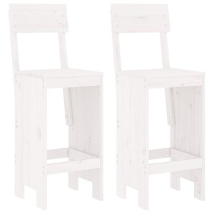 vidaXL, vidaXL Barhocker 2 Stk. Weiß 40x48,5x115,5 cm Massivholz Kiefer, vidaXL Barhocker 2 Stk. Weiß 40x48,5x115,5 cm Massivholz Kiefer