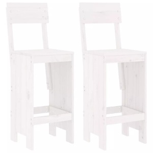 vidaXL, vidaXL Barhocker 2 Stk. Weiß 40x48,5x115,5 cm Massivholz Kiefer, vidaXL Barhocker 2 Stk. Weiß 40x48,5x115,5 cm Massivholz Kiefer