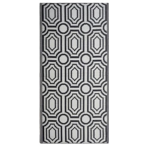 Beliani, Beliani Outdoor Teppich schwarz 90 x 180 cm zweiseitig BIDAR, Beliani - Teppich aus Polypropylen Modern BIDAR, 180cm, Schwarz