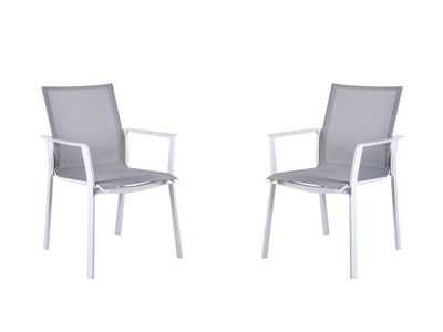 Vente-unique, Gartensessel 2erSet stapelbar Aluminium Textilene MANAUS Gartensessel 2erSet stapelbar Aluminium Textilene MANAUS, 