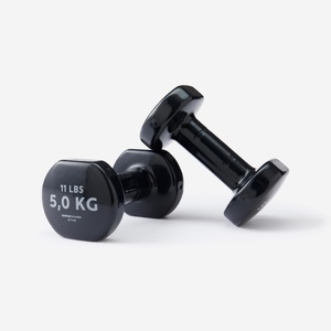 DOMYOS, Hantelset 2 × 5kg - Unisex Schwarz 2X5KG, DOMYOS - Hantel - GDPVC, 5 kg, Schwarz