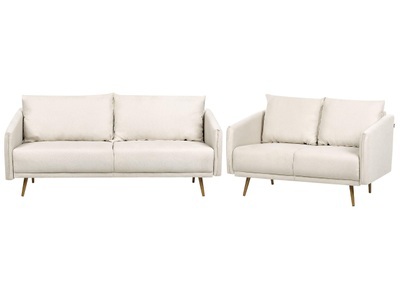 Beliani, Wohnzimmer Set aus Polyester Glamourös MAURA Wohnzimmer Set aus Polyester Glamourös MAURA, Beliani - Wohnzimmer Set aus Polyester Glamourös MAURA, One Size, Baumnuss