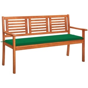 vidaXL, vidaXL 3-Sitzer-Gartenbank mit Auflage 150 cm Massivholz Eukalyptus, vidaXL 3-Sitzer-Gartenbank mit Auflage 150 cm Massivholz Eukalyptus