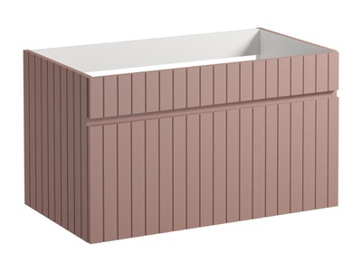 Vente-unique, Waschbeckenunterschrank hängend - Streifen-Optik - Rosa - 80 cm - SATARA Waschbeckenunterschrank hängend - Streifen-Optik - Rosa - 80 cm - SATARA