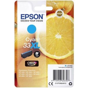 Epson, Epson 33Xl Claria Premium cyan Tintenpatrone, Epson Tintenpatrone, blau, T336240, (400 Seiten)