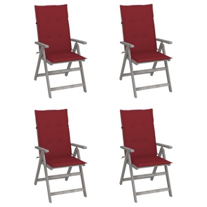 vidaXL, vidaXL Verstellbare Gartenstühle 4 Stk. mit Auflagen Massivholz Akazie
