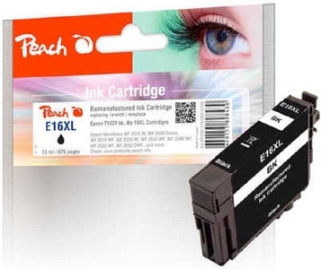 Peach, Peach Tintenpatrone schwarz kompatibel zu Epson T1631, T163, Peach Tinte Epson No 16XL (T1631) Black