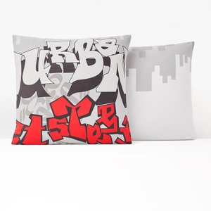 LA REDOUTE INTERIEURS, Kissenbezug URBAN GRAPH, Baumwolle, SO'HOME - Kissenbezug Urban Graph, 63X63CM, Grau