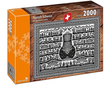 Carta.Media, Typisch Schweiz Scherenschnitt - Puzzle 2000-teilig, Typisch Schweiz (Scherenschnitt)