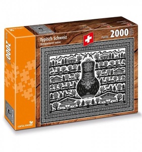 Carta.Media, Typisch Schweiz Scherenschnitt - Puzzle 2000-teilig, Typisch Schweiz (Scherenschnitt)