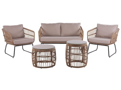 Beliani, Garten Lounge aus PE Rattan Boho RAVELLO Garten Lounge aus PE Rattan Boho RAVELLO, 