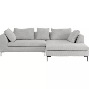 Kare Design, Ecksofa Gianni Cord Rechts grau, Ecksofa Gianni Cord Rechts grau