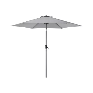 Beliani, Sonnenschirm 267 x 267 x 229 cm anthrazi, Beliani - Marktschirm aus Polyester VARESE, One Size, Spacegrau
