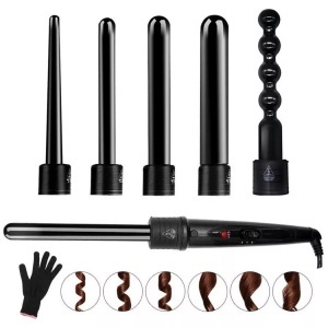 Havetime, Lockenstab Set 6 in 1 Lockenwickler für verschiedene Lockenstile LED, Havetime - Lockenstab Set 6 in 1