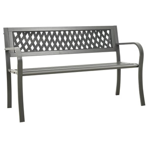 vidaXL, vidaXL Gartenbank 125 cm Stahl Grau, 