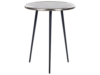 Beliani, Beistelltisch aus Aluminium Retro TELFER Beistelltisch aus Aluminium Retro TELFER, Beliani - Beistelltisch aus Aluminium Retro TELFER, One Size, Antikes Silber