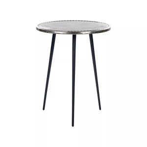 Beliani, Beistelltisch aus Aluminium Retro TELFER Beistelltisch aus Aluminium Retro TELFER, Beliani - Beistelltisch aus Aluminium Retro TELFER, One Size, Antikes Silber