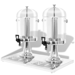 vidaXL, vidaXL Getränkespender 2-fach Edelstahl 2 x 8 Liter, vidaXL Getränkespender 2-fach Edelstahl 2 x 8 Liter