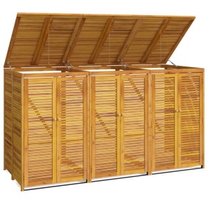 vidaXL, vidaXL Mülltonnenbox für 3 Tonnen 210x89x117 cm Massivholz Akazie, vidaXL Mülltonnenbox für 3 Tonnen 210x89x117 cm Massivholz Akazie