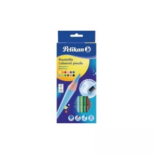Pelikan, Pelikan Farbstifte 12 St?ck mit, Pelikan Buntstifte mit Radierer, 700689, (12 Farben)