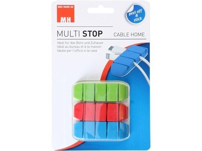Cablehome, Cablehome Kabelhalter selbstklebend 135359 Grün, Rot, Blau 3 St., Multi Stop | 20 cm