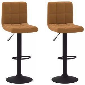 vidaXL, vidaXL Barhocker 2 Stk. Braun Samt, vidaXL Barhocker 2 Stk. Braun Samt