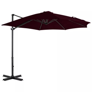 vidaXL, vidaXL Ampelschirm mit Aluminium-Mast Rot 300 cm, vidaXL Ampelschirm mit Aluminium-Mast 300 cm Rot