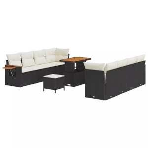VidaXL - Garten-sofa poly-rattan, One Size, Schwarz