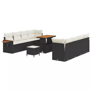 vidaXL, VidaXL - Garten-sofa poly-rattan, One Size, Schwarz
