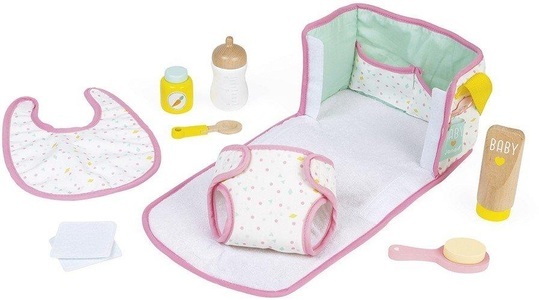 Janod, Janod® BRICO'KIDS Windel- und Wickelset (8 Teile Zubehör), 