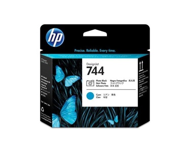 Hp, HP 744 DesignJet Druckkopf Fotoschwarz/Cyan, Hewlett Packard Druckkopf, foto schwarz/blau, No.744, F9J86A