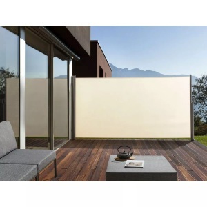 Beliani, Beliani Seitenmarkise beige ausziehbar 160 x 300 cm Dorio, Beliani - Seitenmarkise aus Polyester DORIO, One Size, Perle