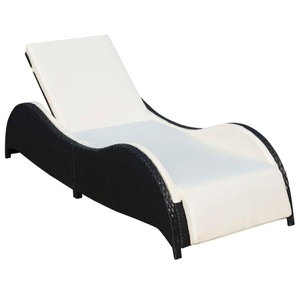 Diverse Hardware, Sonnenliege mit Polsterauflage Poly Rattan Schwarz, VidaXL - Sonnenliege poly-rattan, One Size, Schwarz