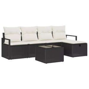 vidaXL, VidaXL - Garten-sofa poly-rattan, One Size, Schwarz