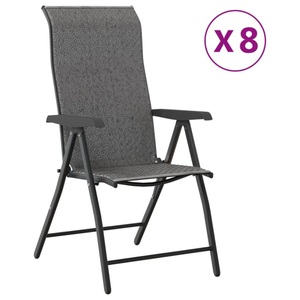 vidaXL, vidaXL Gartenstühle 8 Stk. Klappbar Grau Poly Rattan