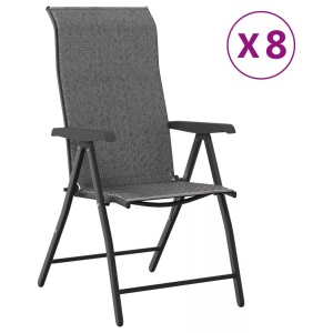 vidaXL, vidaXL Gartenstühle 8 Stk. Klappbar Grau Poly Rattan