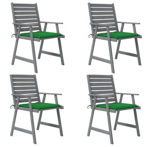 vidaXL, vidaXL Garten-Essstühle mit Kissen 4 Stk. Massivholz Akazie, 