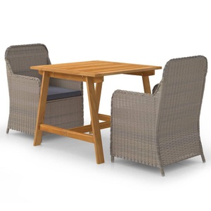 vidaXL, vidaXL 3-tlg. Garten-Essgruppe Braun, vidaXL 3-tlg. Garten-Essgruppe Braun