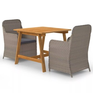 vidaXL, vidaXL 3-tlg. Garten-Essgruppe Braun, vidaXL 3-tlg. Garten-Essgruppe Braun