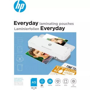 Hp, HP Laminierfolie DIN A5 80 micron glänzend 25 St., HP Inc. Laminierfolie Everyday A5, 80 µm, 25 Stück, Glänzend