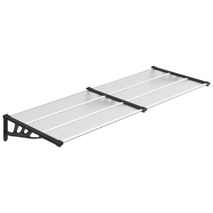 vidaXL, vidaXL Türvordach Schwarz und Transparent 239x90 cm Polycarbonat, vidaXL Türvordach Schwarz und Transparent 239x90 cm Polycarbonat