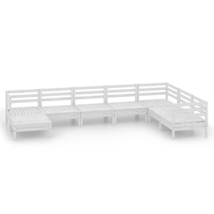 vidaXL, vidaXL 8-tlg. Garten-Lounge-Set Massivholz Kiefer Weiß