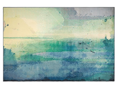 Beliani, Beliani Teppich blau-grün 140 x 200 cm SUSUZ, Beliani - Teppich aus Polyester Modern SUSUZ, 200 cm, Rauch