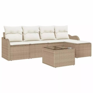 vidaXL, VidaXL - Garten-sofa poly-rattan, One Size, Beige, VidaXL - Garten-sofa poly-rattan, One Size, Beige